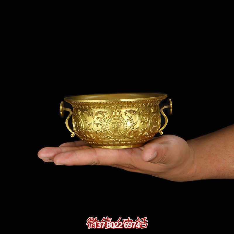 黄铜浮雕招财祭品