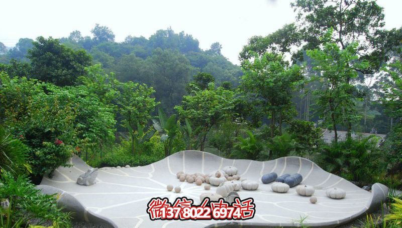 荷叶青蛙石雕园林景观
