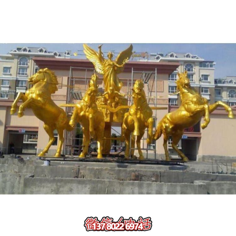 玻璃钢阿波罗战车雕塑摆件