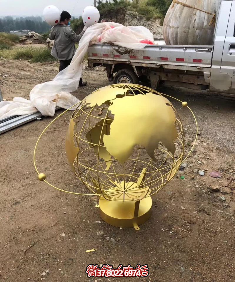 不锈钢抽象雕塑地球仪