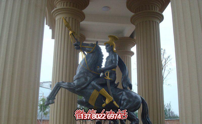 罗马公园铜雕骑马雕塑