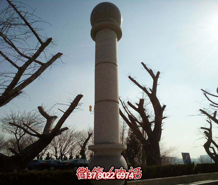 绚丽多彩的大理石雕塑石柱，打造优雅秀美的广场景观