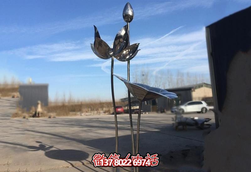 城市荷花不锈钢雕塑