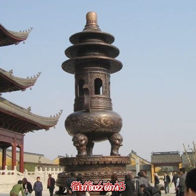 精美铸铜大型宝盖香炉，祈福烧香进宝