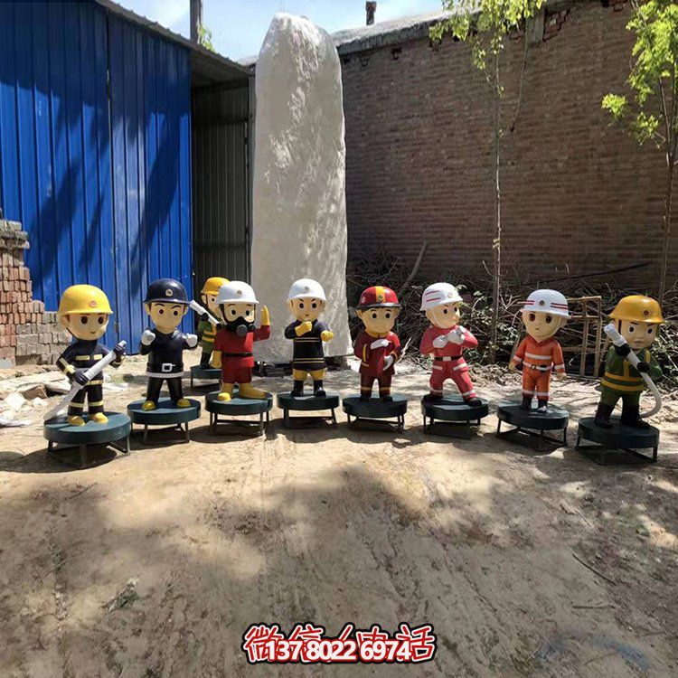 玻璃钢消防公仔摆件