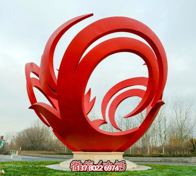 大型不锈钢创意抽象景观摆件