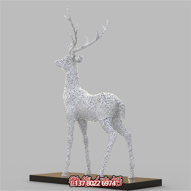 不锈钢镂空梅花鹿景观园林商场室内装饰