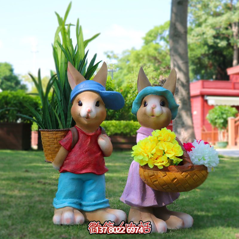 玻璃钢兔子雕塑，只有可爱而不失大气！