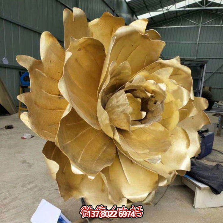 不锈钢莲花摆件，彩绘喷漆外观