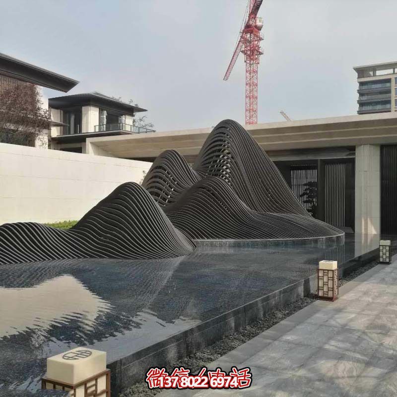 精致不锈钢铁艺假山，景观抽象庭院装饰别墅