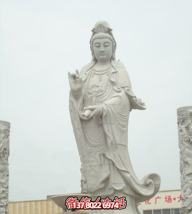 传统文化的美丽——大理石雕刻观音菩萨佛像