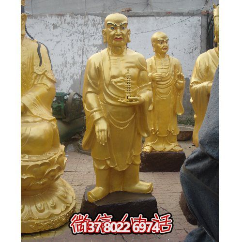 大型十八罗汉立式铜雕塑