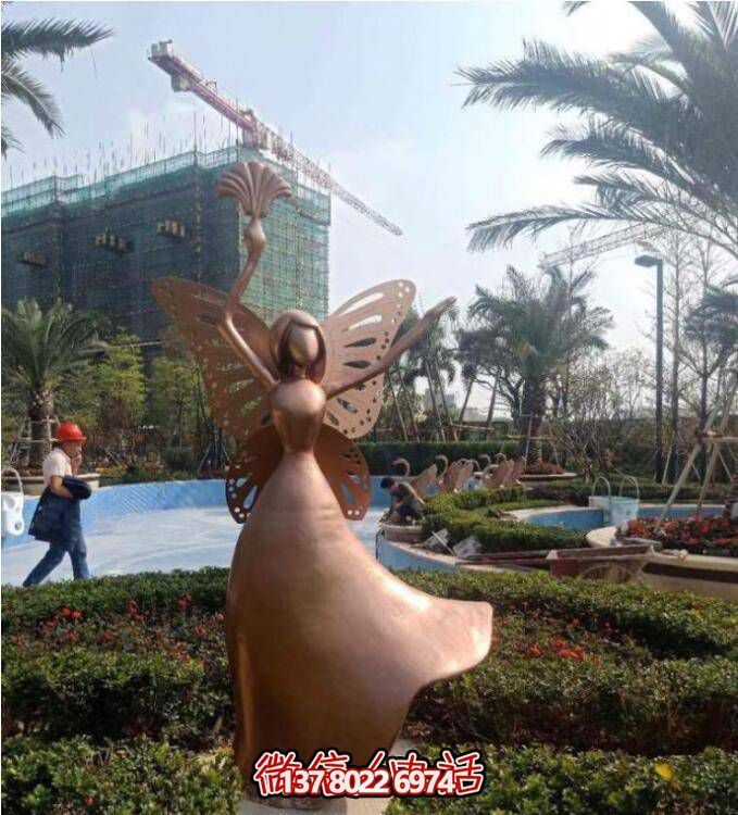 玻璃钢景区雕塑，梦幻般的仙子、公主、天使、精灵、蝴蝶、小人像