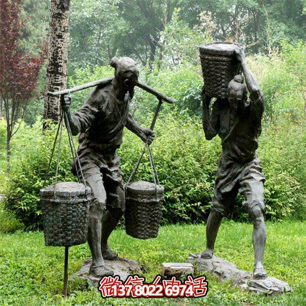 铜制园林景观人物雕塑