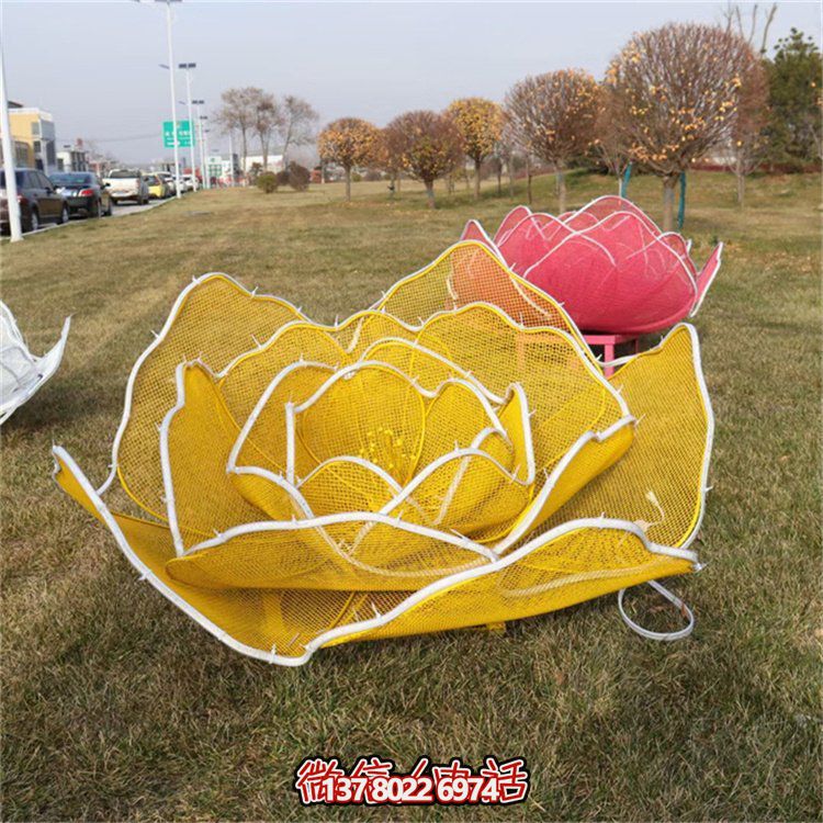 不锈钢玫瑰花镂空雕塑摆件，点缀户外公园花园