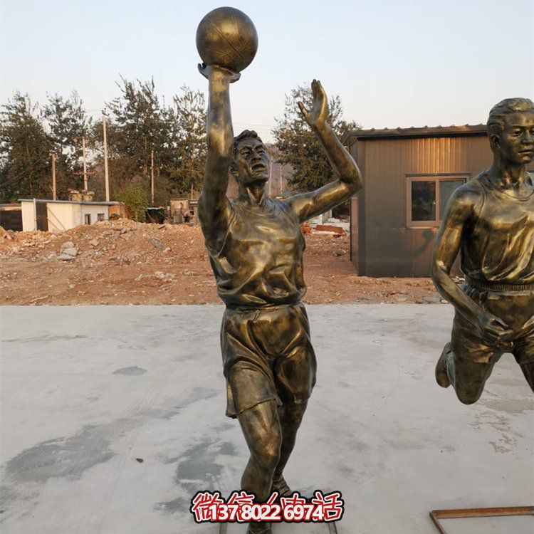 体育馆装饰铜雕人物篮球雕塑