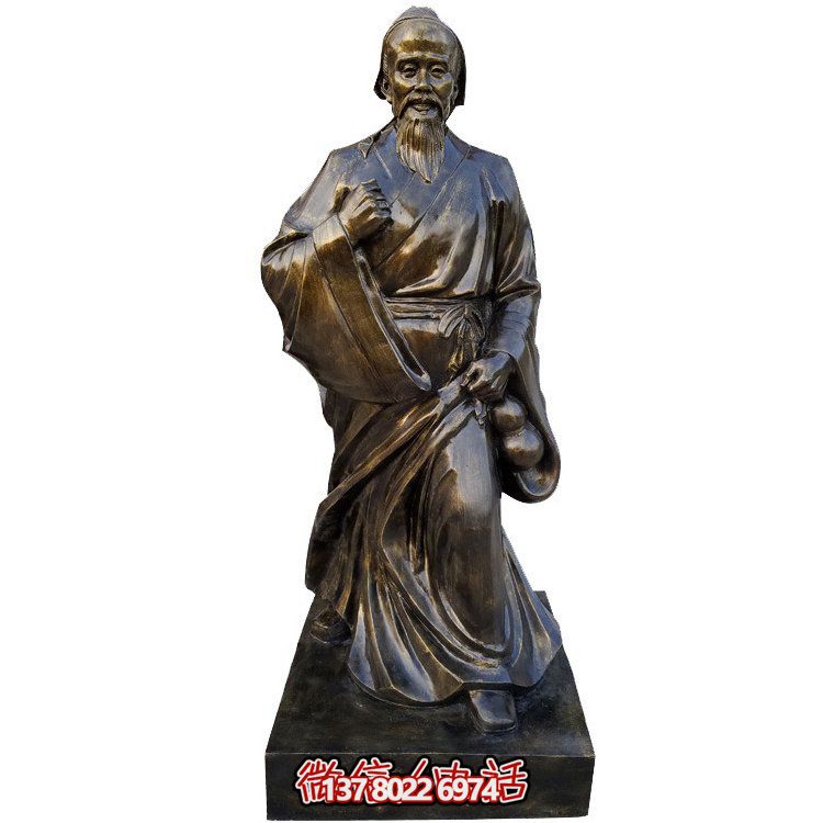 玻璃钢仿古铜华佗医学院人物摆件