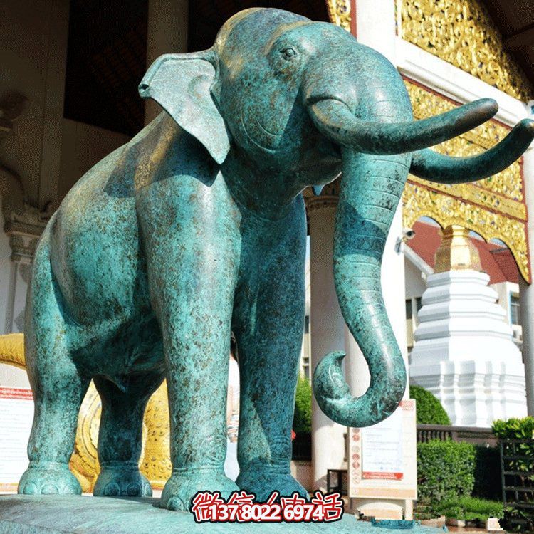 不锈钢仿古大象招财门口柱