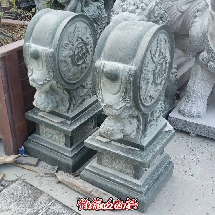 精美石雕青石鼓打造完美庭院门口