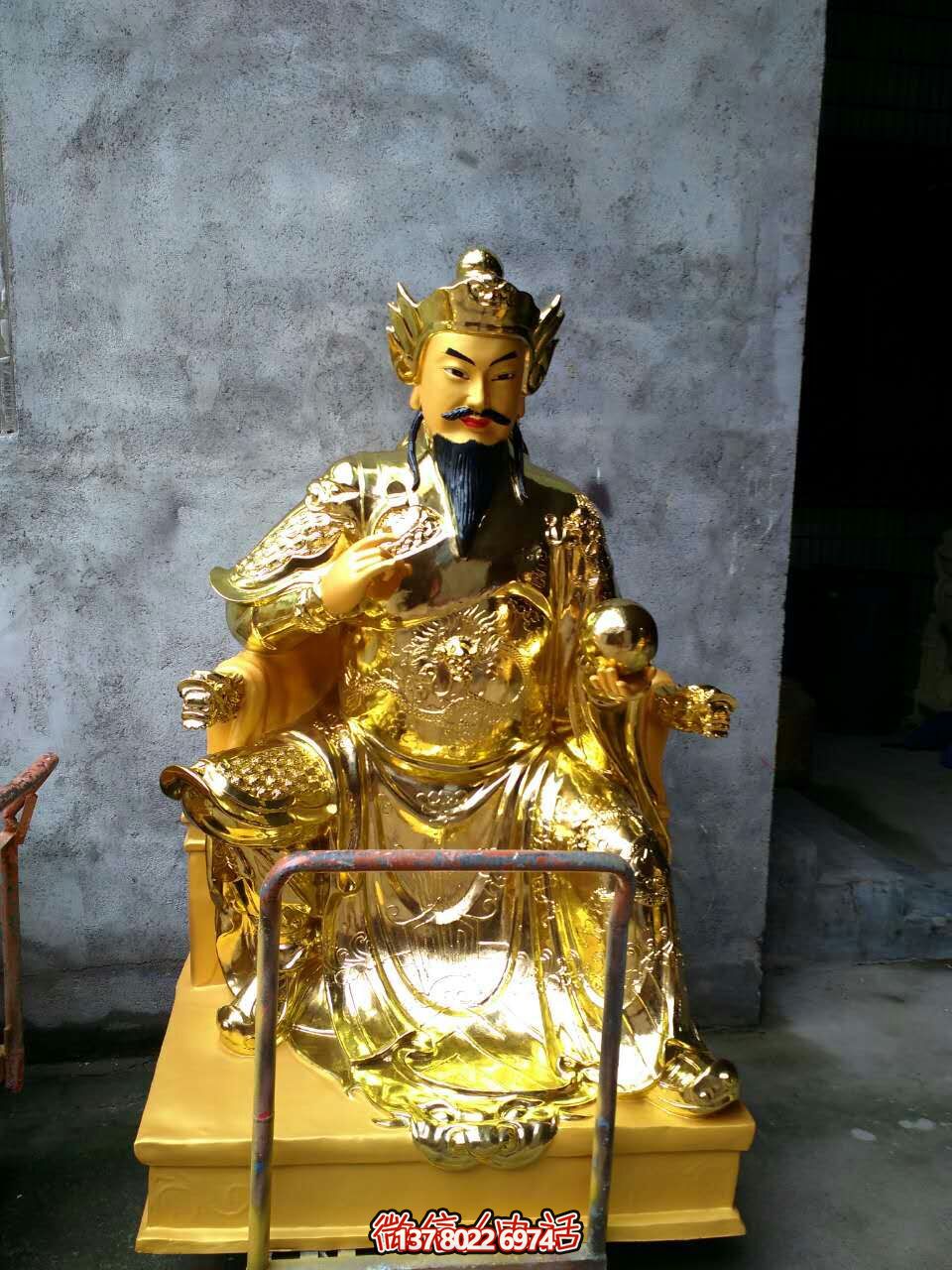 文财神鎏金铜佛像雕塑