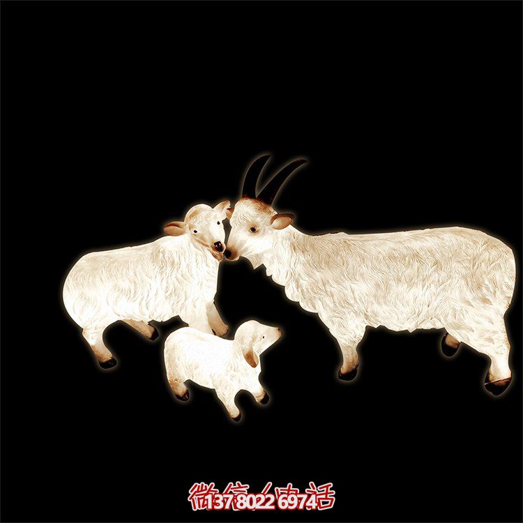 绿色景观装饰灯光玻璃钢雕塑