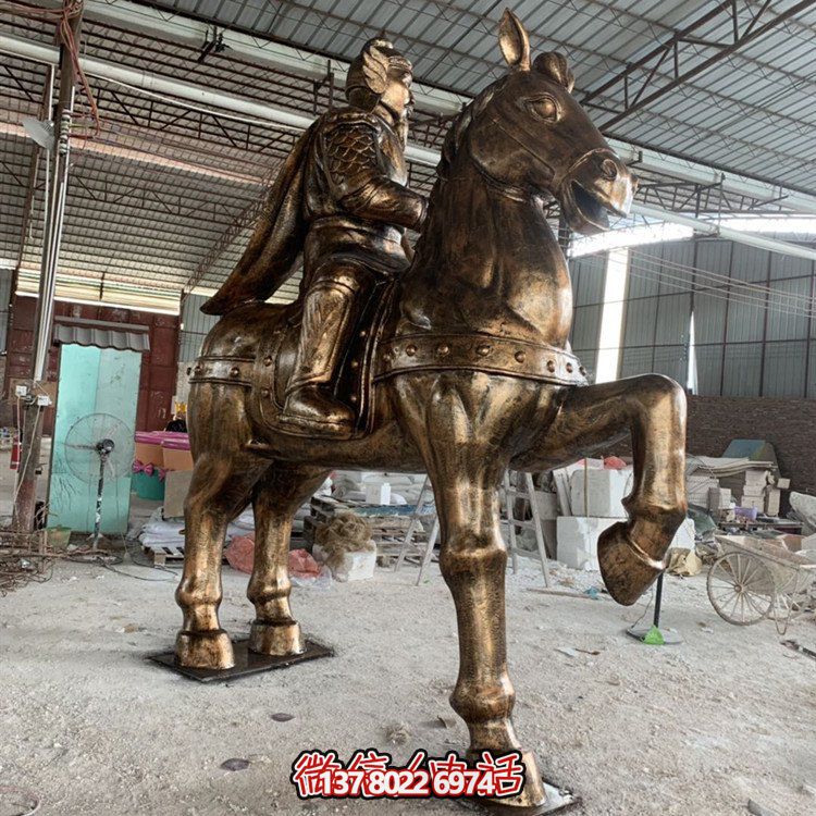 古代将军骑马铜雕