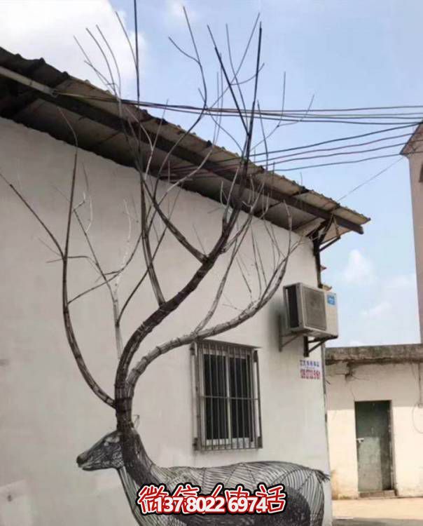 不锈钢梅花鹿户外园林景观雕塑