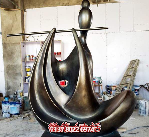 玻璃钢仿铜抽象人物小品摆件
