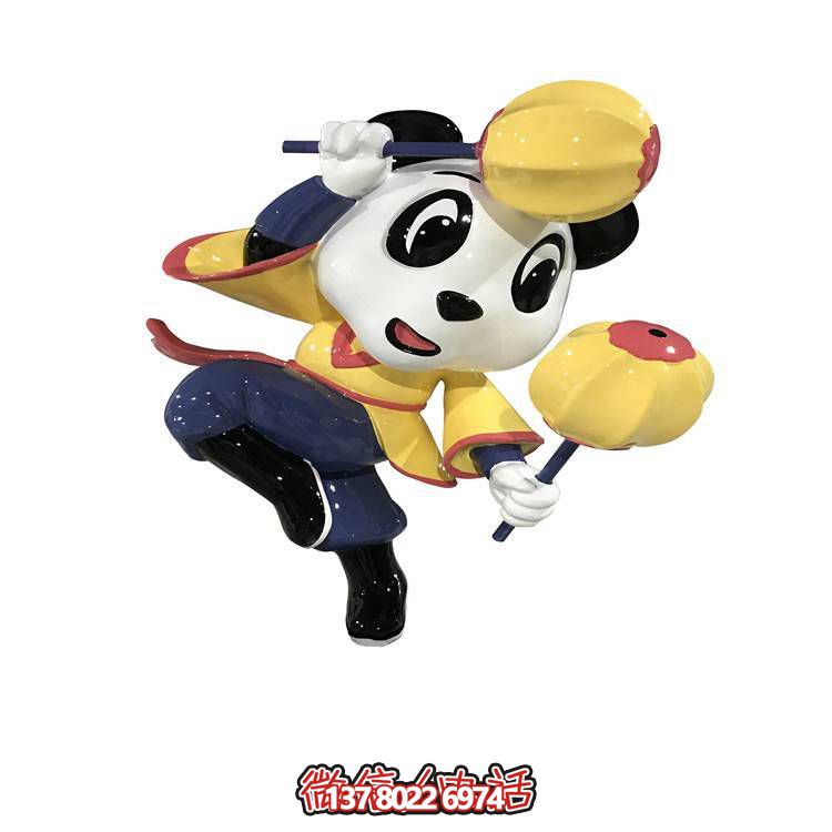 玻璃钢熊猫卡通游乐园雕塑