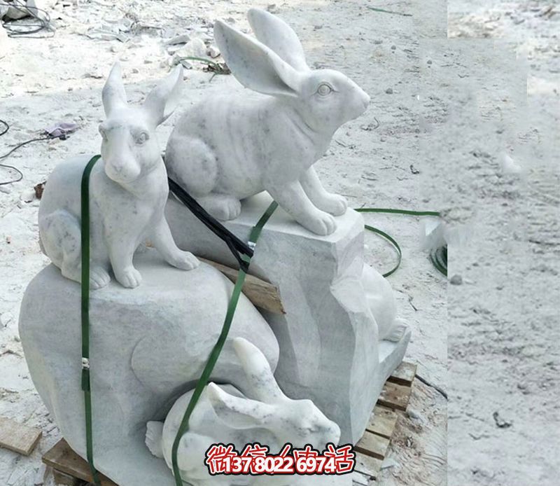 动物园装饰创意石雕兔子雕塑