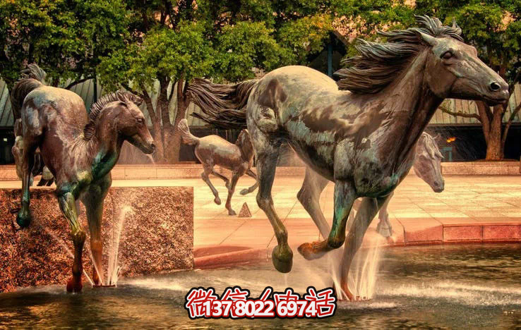 不锈钢大型户外景观仿真奔跑马雕塑