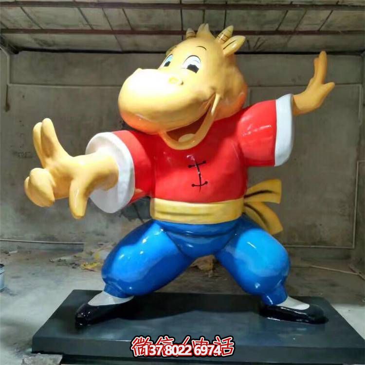 可爱牛雕塑，点缀商业、户外和园林景观