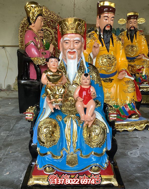 玻璃钢彩绘宗教寺庙土地公园装饰雕塑