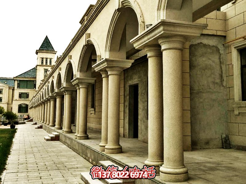 欧式风格简易大理石罗马柱酒店装饰