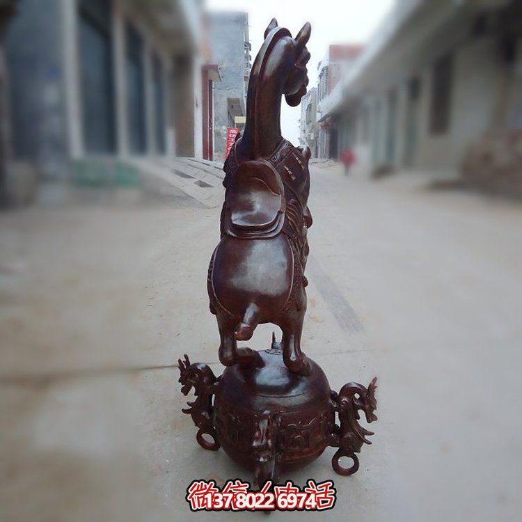 玻璃钢仿铜园林景观铜雕骏马雕塑