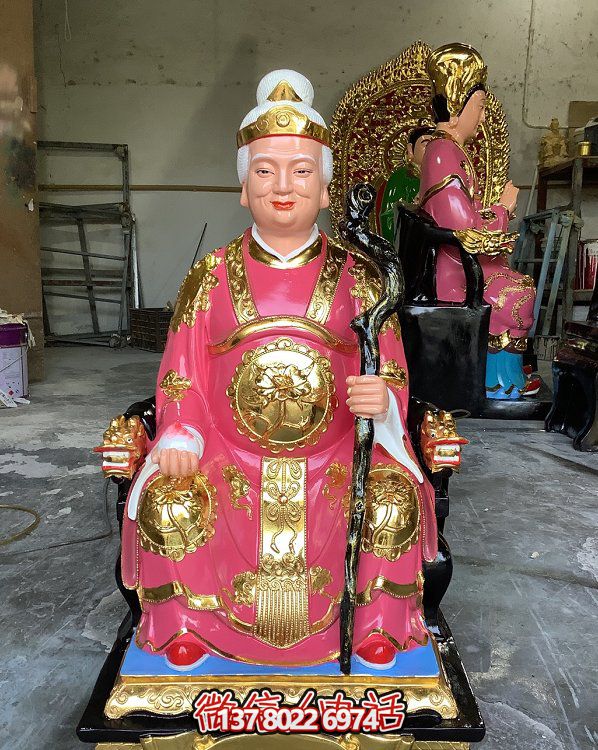 玻璃钢彩绘祠堂寺庙土地装饰