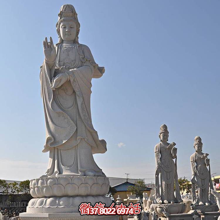 南海滴水观音大型汉白玉浮雕雕像