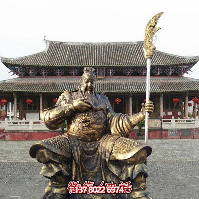 静坐宗教财神雕塑