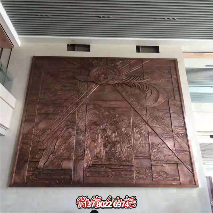 巨型室内方形壁画雕塑