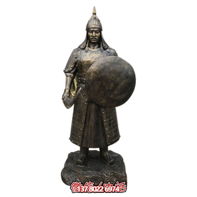 玻璃钢仿铜户外景观人物雕塑