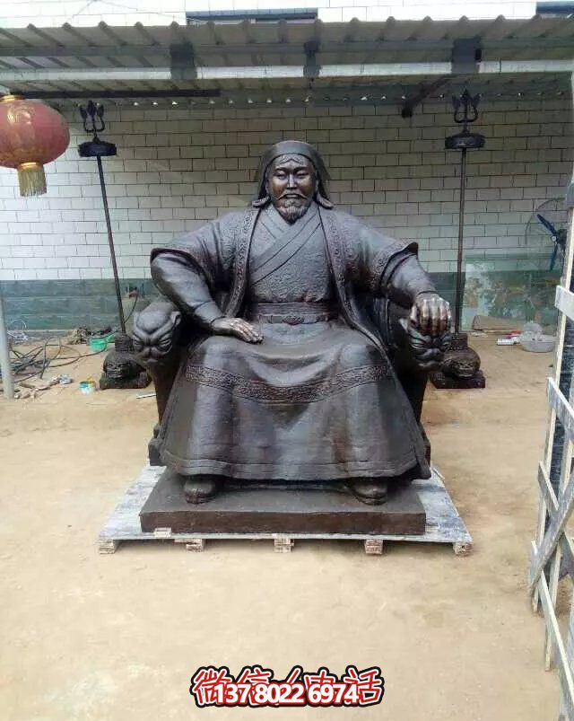 蒙古可汗成吉思汗铜雕户外雕塑