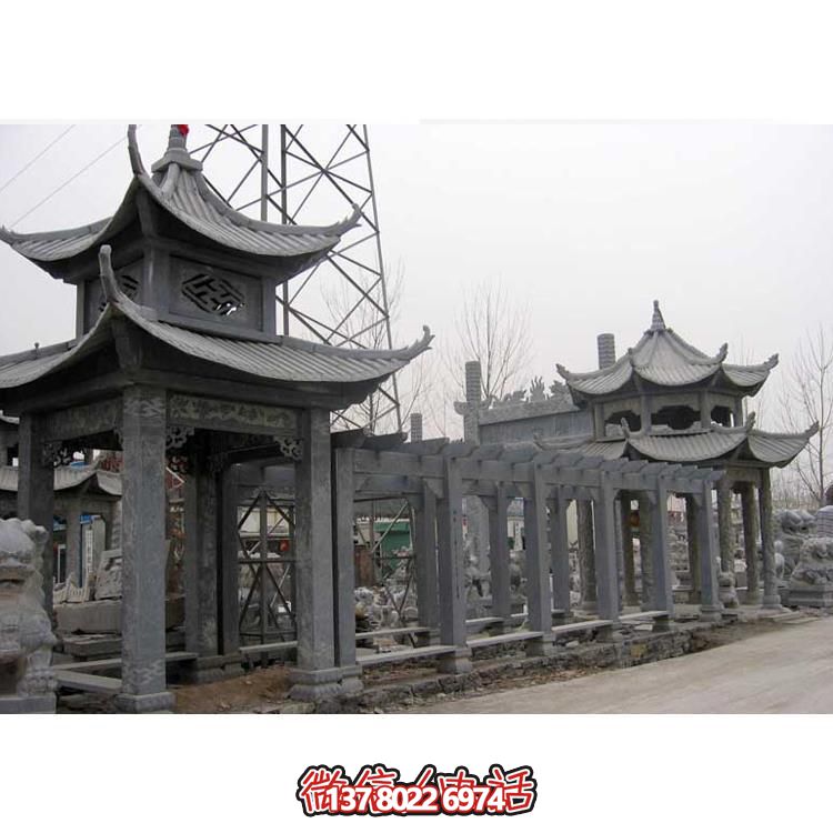 精美石雕，时尚的大理石长廊营造绝美的户外公园雕塑