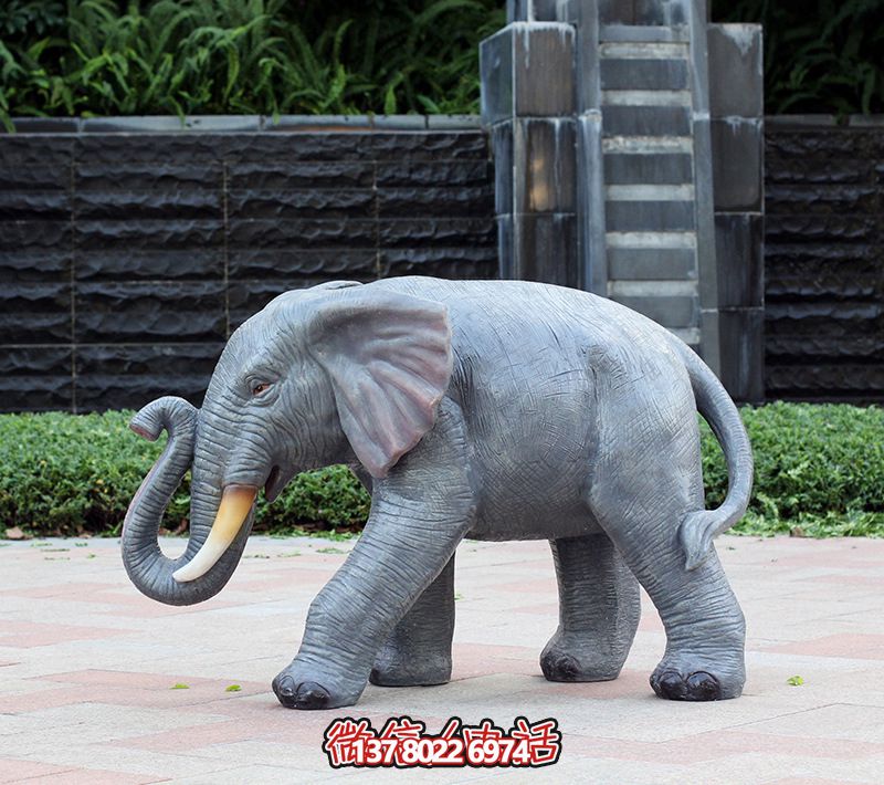 玻璃钢仿真大象雕塑