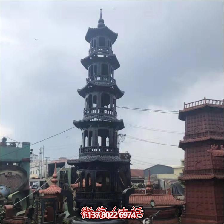 铜雕大型宗教寺庙塔层香炉雕塑