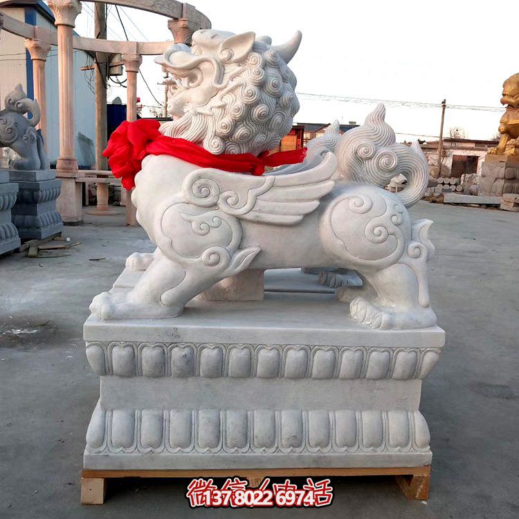 精美独角兽石雕镇宅招财装饰摆件
