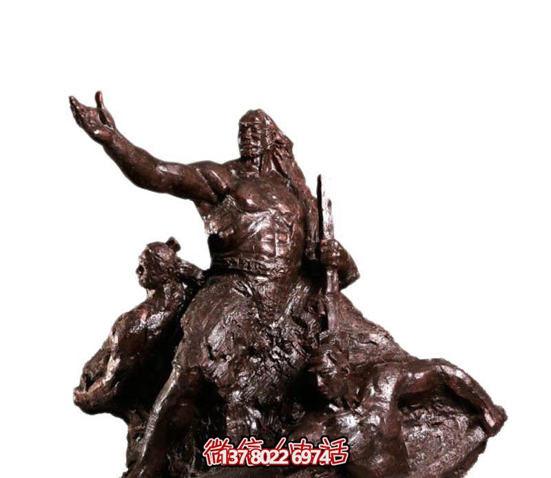 雕刻大禹治水玻璃钢喷漆雕塑