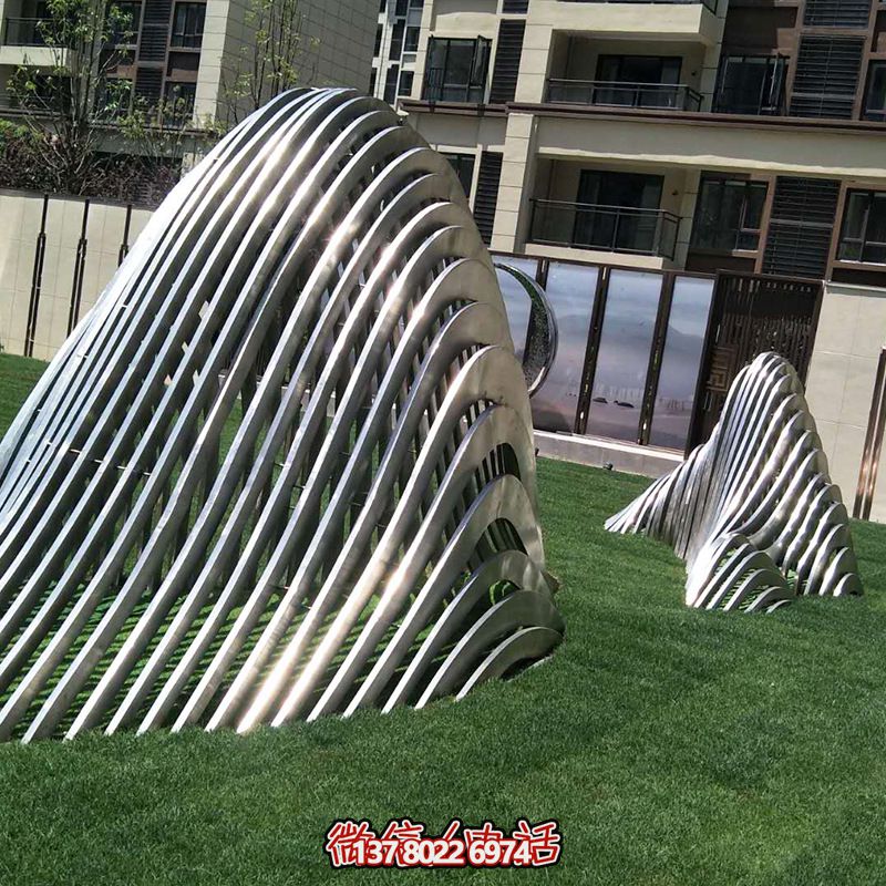 不锈钢抽象景观摆件，美化公园绿地户外空间