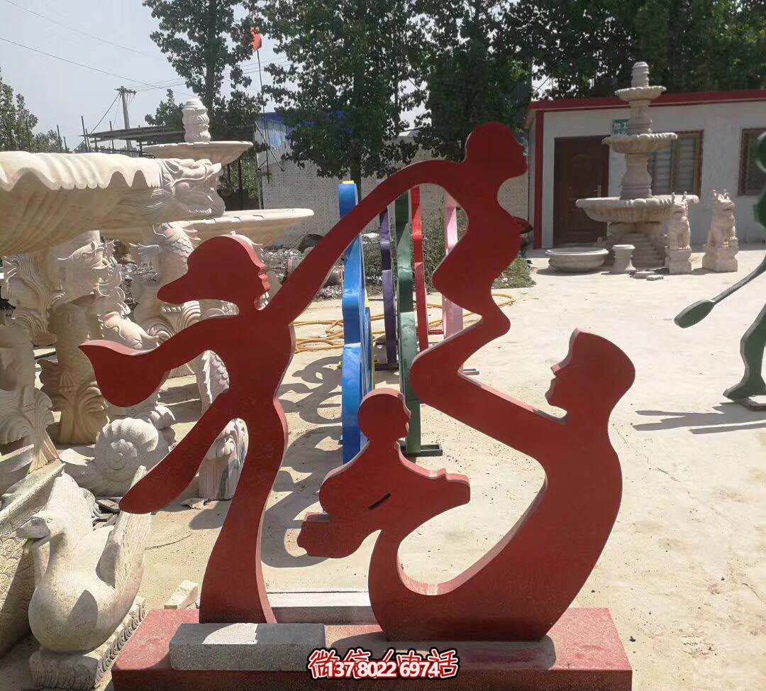 不锈钢创意福字雕塑，点亮公园里的每一个角落