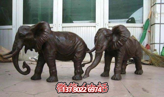 仿铜不锈钢大象雕塑