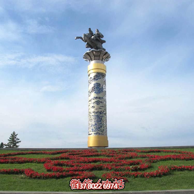 大型不锈钢创意马踏飞燕雕塑